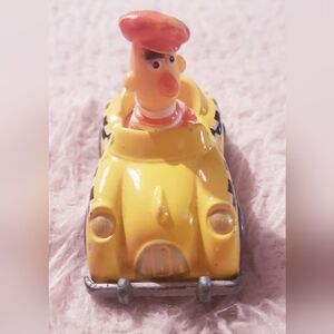 1981 Sesame Street Bert Figure Yellow Taxi Cab Diecast Car Playskool Vintage